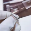 Anneaux de mariage Bague de queue en or blanc 18K DF Couleur Lab Laborat Diamond Engagement Anniversaire Bijoux 220829