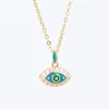 S3163 Fashion Jewelry Colorful Enamel Evil Eye Necklaces For Women Blue Eyes Pendant Necklace