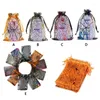 Papel de regalo 50PCS 2023 Bolsa de dulces de Halloween Cordón Organza Paquete de almacenamiento Joyas de bolsillo