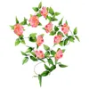 Kwiaty dekoracyjne 1x 8 stóp sztuczna róża Rattan Autumn Mały piwonia wystrój sznurka jedwabna sztuczna girland