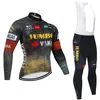 Inverno 2022 Jumbo Cycling Team Jersey 20d Bicycl Pants Mtb Ropa Ciclisom Maillot Giacca per bici per pile termica in discesa in bici da bicchiera