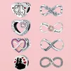 Charms in argento 925 con perline Pandora Bracciale con ciondoli Infinity Love Charms Eternal Heart Family Forever charmes ciondoli Gioielli con perline fini fai-da-te