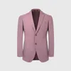 Men's Suits Men Suit Set Blazer Pant 28% Wool 120S Wedding Groom Wear Light Purple Slim Fit 2022 Summer Leisure Normal Man Cl296z