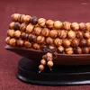 Strand 108 0.8cm Hua Qinan Wood Prayer Beads Natural Wooden Mala Bracelet Buddha Rosary Necklace Buddhist Jewelry