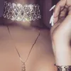 Ras du cou cristal gemme diamant or argent collier pour femmes bijoux brillant strass chaîne Sexy cadeau Nighclub 2022