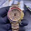 orologio da uomo all'ingrosso di alta qualità movimento automatico 7750 orologio cassa in oro rosa quadrante con diamanti vetro zaffiro con cronografo indipendente