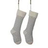 2022 Nouveaux bas de Noël tricotés Chaussettes Décoration Sac cadeau de Noël Décoration de cheminée Vert Rouge Blanc Chaussette de Noël 46 cm 10 couleurs