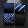 Bow Ties slips för män Slim Solid Color Slips Polyester smal Cravat Royal Blue Black Red Stripe Party Formell mode