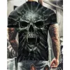 Men's Tracksuits Fashion Summer Horror Skull 3D Printed Men's T-Shirt Casual Oversized O-Neck Short Sleeve Clothes Streetwear Hip Hop