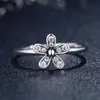 Sparkling Daisy Flower RING Cute Womens 925 Sterling Silver Party Jewelry Per pandora CZ diamante fidanzata regalo Anelli con scatola originale