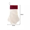 Calze natalizie vuote a sublimazione Calze natalizie scozzesi a forma di zampa di cane a forma di zampa di gatto