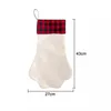 Sublimatie blanco kerstkousen kat katten poot vorm xmas kous spaties plaid xmas sokken