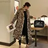 Women's Fur Vrouwen Faux Winter Luipaard Dikke Pluizige Mouwen Warm Bovenkleding Luxe Bont Jas Elegante Mujer Bontjas Lange Jassen L220829