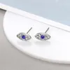 S3162 Fashion Jewelry Evil Eye Stud Earrings For Women Rhinstone Blue Eyes Earrings