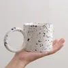 Kupalar Nordic Coffee Ins ile Büyük Handgrip Seramik Su Çay Bardağı Süt Kahvaltı İçecek Yazıları Kahve Tarafları