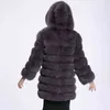 Femmes fourrure Zadorin hiver luxe vison à capuche femmes épais chaud moelleux Faux manteau dames vestes noir rose fourrure pel L220829