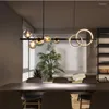 Pendant Lamps Modern Glass Bubble Ball Dining Room Chandelier Black Long Bracket Kitchen Bar Counter Home Interior Fixture