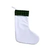 Sublimation Blanc Père Noël Gnome Bas De Noël Chaussettes Suspendues De Noël Pour La Maison Cheminée Arbre Décor