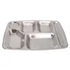 Servis upps￤ttningar rostfritt st￥l uppdelad middagsbricka lunch containerplatta 4/5/6 sektion