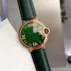 New Women Women Green Green Leather Quartz Wristwatch Natural Madre of Pearl Shell assiste