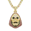 Pendant Necklaces Hip Hop Skull Necklace Single Row Zircon Men's Chain Punk Fashion Accessories Jewelry On The Neck Fairycore Gift