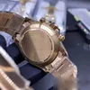 herenhorloge kwaliteit groothandel hoge automatische 7750 uurwerk horloge rose gouden kast diamant set wijzerplaat saffierglas met onafhankelijke chronograaf