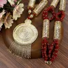 Chaînes Neovisson algérie maroc perles collier pour femmes aristocratiques couleur or bijoux de mariage Long pendentif collier 2022