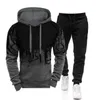 Survêtements pour hommes 2pcs costume printemps automne sweat-shirt ensemble splash encre sweats à capuche pantalons de survêtement décontracté fitness vêtements de sport pour hommes s 4xl en gros 220829