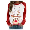 Camiseta feminina engraçada elk fofinho impressão de manga longa Mulheres de Natal T harajuku s2xl algodão mulher t camisetas odética gráfica feminina 220829