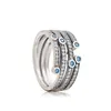 Blue Stone Marine stijl Sterling Zilveren RING Vrouwen Mannen Fashion Party Sieraden Voor pandora CZ diamanten Ringen met Originele Doos