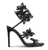 Romantische Rene FLORIANE Sandalen Schuhe Damen Caovillas Glitzer Sohle High Heels Blume Riemchen Luxus Designer Lady Gladiator Alias