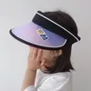 Breda randen hattar RZ083 F￤rgf￶r￤ndring av tom topp ha tanti-ultraviolet solhatt vilda sommarsolskyddsmedel l￤tta barn