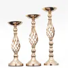 Outras festa de evento Fornecem 1pcs Candelas de ouro Flores Vaso Dining Table Candlestick Centerpieces Road Lead Candelabra Wedding Wedding Decor Decor 220829