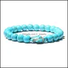 Bedelarmbanden turquoises stenen kralen blauwe schildpad bedelarmband voor vrouwelijke mannen geluk sieraden geschenken drop leveren dhseller2010 dhvk7