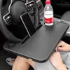 Drink Holder Car Steering Wheel Desk Portable Double-sided Laptop Table Food Coffee Goods Tray Mount Stand