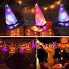 Cadılar Bayramı Parlayan Cadı Şapkası Led Hafif Açık Dış Süspansiyon Ağacı Parlayan Şapkalar Ev Partisi Dekorasyon Cosplay Costume Props