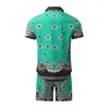 Herrespår Hawaiian Set Mens Printing Short Sleeve Summer Casual Floral Shirt Beach Tvådel kostym 2022 Fashion Male Set #T2G