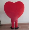 Disfraces de mascota de corazón rojo grande y feliz de alta calidad para que los adultos los usen
