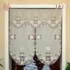 Curtain Pastoral Style Khaki White Floral Embroidery Finished Door Half-curtain Coffee House Decoration Partition SP3483