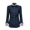 Women's Blouses 2022 Ladies Shirt Office Long-sleeved Lapel Waist Tight-fitting Button All-match Formal Occasion Commuter Shirts