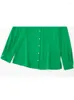 البلوزات النسائية Yenkye Women قميص أخضر خضراء طويلة الأكمام 2022 أنثى أنثى شارع رفيعة