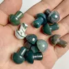 15x20mm Mini Mushroom Stone Carved Natural Quartz Agat Healing Reiki Home Decoration Gem Aquarium Polishing Ornament