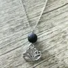 Hanger kettingen lotus bloem zwart lava stenen ketting vulkanische rots kralen diy aromatherapie etherische oliediffuser neklac lulubaby dhj1z