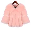 Kvinnors päls zadorin höst vinter eleganta kvinnor kort rosa kappa kvinnlig faux pälsjacka Gilet Fourrue Manteau S-4XL L220829