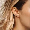 Couchette d'oreille Boucles d'oreilles simples pour femmes non perçantes Gold Flower CZ Helix Cartilage Clip sur Wrap Girls Amlhf
