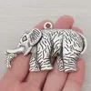 Pendant Necklaces 3 X Large Elephant Charms Pendants For Necklace Jewelry Making Findings 80x52mm