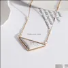 Pendentif Colliers Mode Rose Triangle Lapis Lazi Turquoise Rose Quartz Pierre Or Couleur Déclaration Collier Pour Femmes Fille Mjfashion Dhcrd