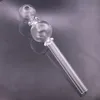 Atacado tamanho grande tubo de vidro queimador de óleo bong cachimbo de água colher com bola de 30mm design duplo cigarro de vidro tubo de erva seca