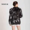 Women's fur 2022 New Arrival Real Silver Coat Customize Big Size Natural Genuine Fur JaCKet L220829