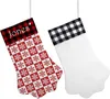 Sublimatie blanco kerstkousen kat katten poot vorm xmas kous spaties plaid xmas sokken